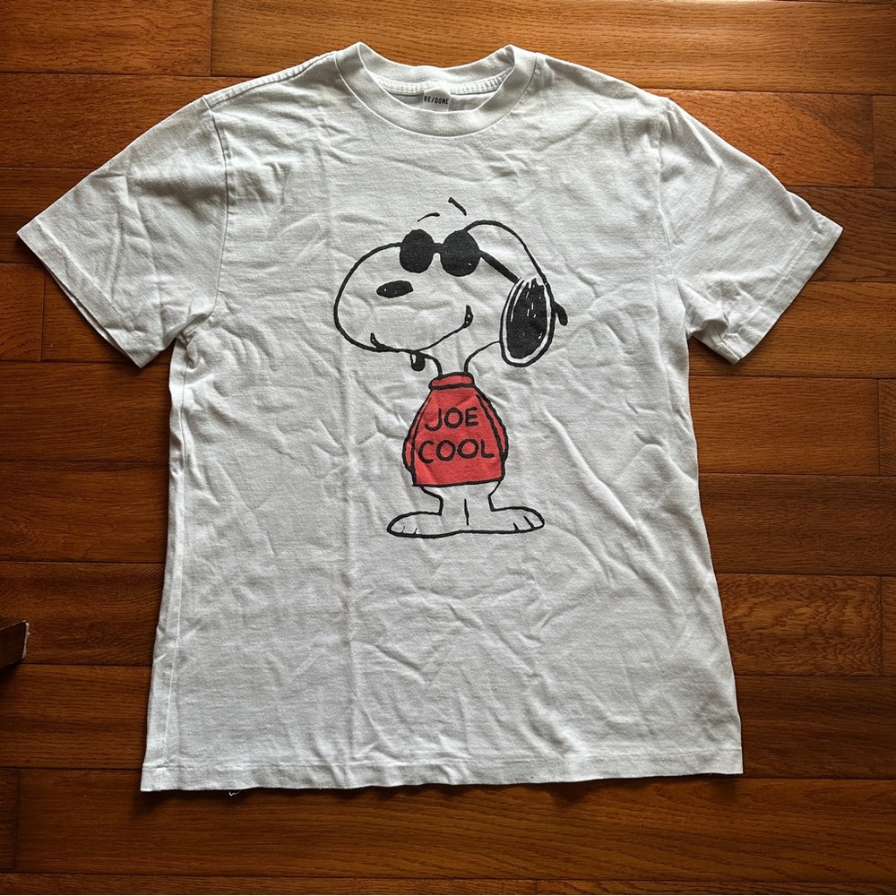 Re/Done Classic White T-Shirt Snoopy